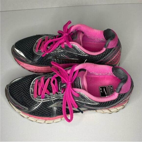 Brooks Adrenaline GTS 15 Grey Pink Athletic Running Shoes Size 9.5 - Picture 6 of 16